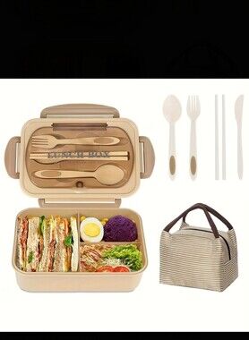 Lunch Box with Utensils And Carry Bag